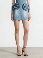 Stylish 3D Floral High-waisted Skirt
