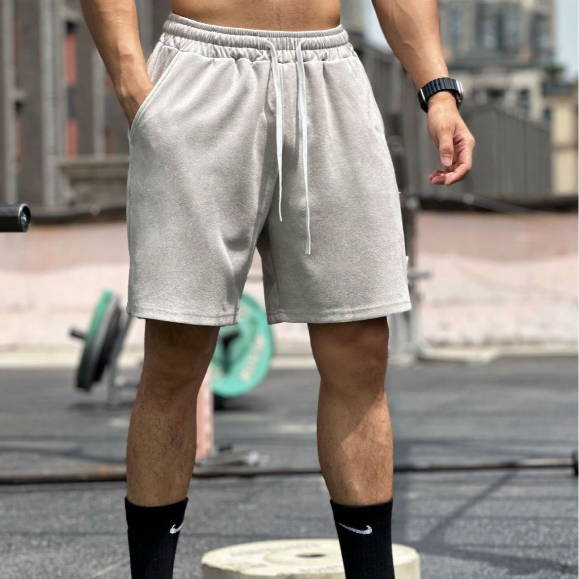 Muscle-fit Basketball Suede Pants For Men