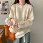 Korean-style Relaxed-fit Crewneck Pullover Sweater Loose Fit