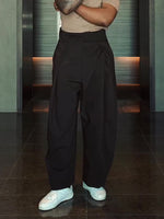 Black High Waisted Pleated Balloon Pants