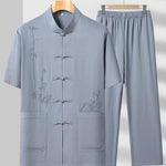 Ice Silk Short-sleeve Shirt For Men