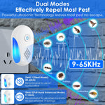 6 Packs Ultrasonic Pest Repellers Electric Plug-In Indoor Pest Control Mouse Repellent Chaser Deterrent Rodent Chaser With 2 Modes For Home Kitchen Office Warehouse Hotel