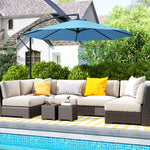 10 Cantilever Tilt Offset Patio Umbrella W UV & Water Safe Material & Cross Base Weight Not Included, Blue