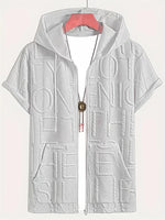 Letter-printed Hooded T-shirt Jacquard Design