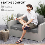 2 Seat Patio Furniture Cushions, 46x26x5 In, Thick Outdoor Loveseat Cushion Set With Removable Cover, Fade-Resistant Replacement Cushions For Outdoor Furniture, Couch, Bench, Swing, Gray