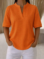 Waffle-knit Loose Casual Short-sleeve T-shirt