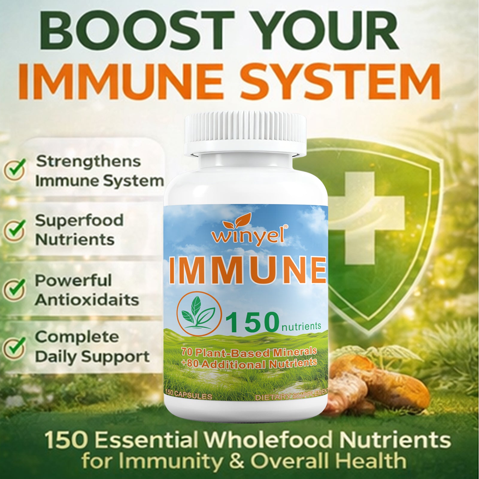 WINYEL IMMUNE 150 - The Ultimate Multivitamin & Immne Supplement, IMMU 150 Capsules - 150 Capsules