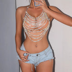 Four Seasons Gem Sexy Beach Nightclub Party Bikini Top