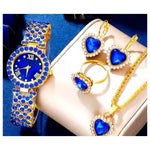 Watch Colorful Crystals Quartz Jewelry Suit