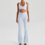 Yoga Sports Halter Bra And Tennis Skirt Two-Piece Set Outdoor Running Fitness Outfit Long And Short Pants Set