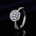 Elegant 1ct Simulated Moissanite Six-Prong Ring Luxury Wedding Jewelry For Women