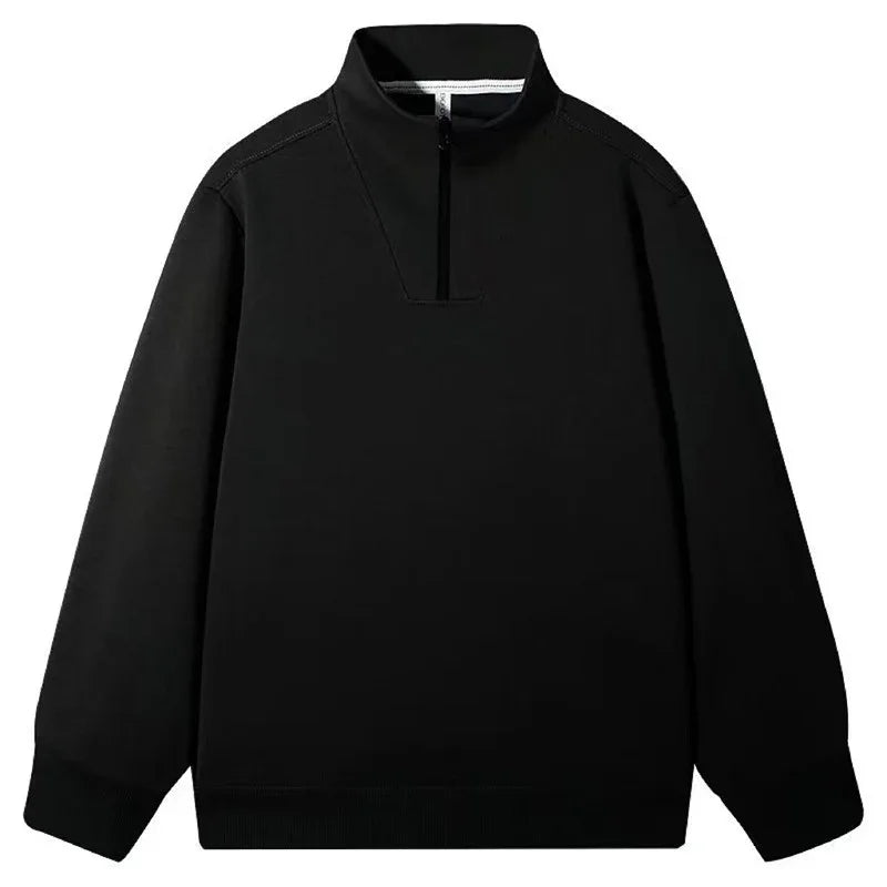 Men's Fleece-Lined Cotton Mock Neck Top