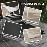Folding Chaise Lounge, Outdoor Sun Tanning Chair, 4-Position Reclining Back, Armrests, Removable Pillow, Black