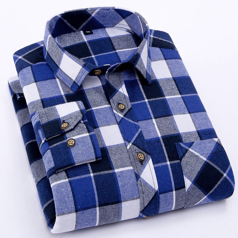 Springautumn Casual Thin Men's Plaid Shirt