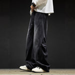 Retro Washed Casual High-Street Loose Wide-Leg Cargo Pants