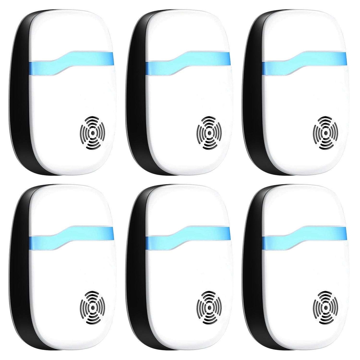 6 Packs Ultrasonic Pest Repellers Electric Plug-In Indoor Pest Control Mouse Repellent Chaser Deterrent Rodent Chaser For Home Kitchen Office Warehouse Hotel 22-65kHz