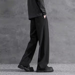 Summer Ice Silk Casual Pants American-Style High-Waist Suit Trousers