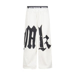 Fake Two-Piece Color-Block Wide-Leg Long Pants With Double Waistbands