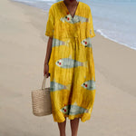 Women's Shirt-style Pocket Short-sleeve Dress