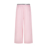 Fake Two-Piece Color-Block Wide-Leg Long Pants With Double Waistbands