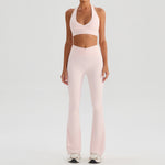 Yoga Sports Halter Bra And Tennis Skirt Two-Piece Set Outdoor Running Fitness Outfit Long And Short Pants Set
