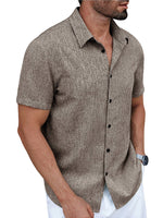 Men's Lapel Short-Sleeve Casual Shirt