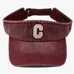 Cross-border Simple Washed Embroidery Three-dimensional Letter  C  Round-top Hat For Outdoor Use, Adjustable Sun Protection Hat, Suitable For Outdoor Golf