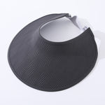 Simple Open-top Wave-pattern Indentation Adjustable Wide-brim Sun Hat For Summer Outdoor Activities, Breathable Open-top Hat