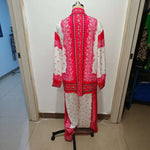 Jacquard Casual Set Womens Printed Wide-Leg Pants Two-Piece Set