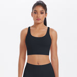 New Nude-Feel Yoga Tank Top Womens Cross-Back Sports Bra