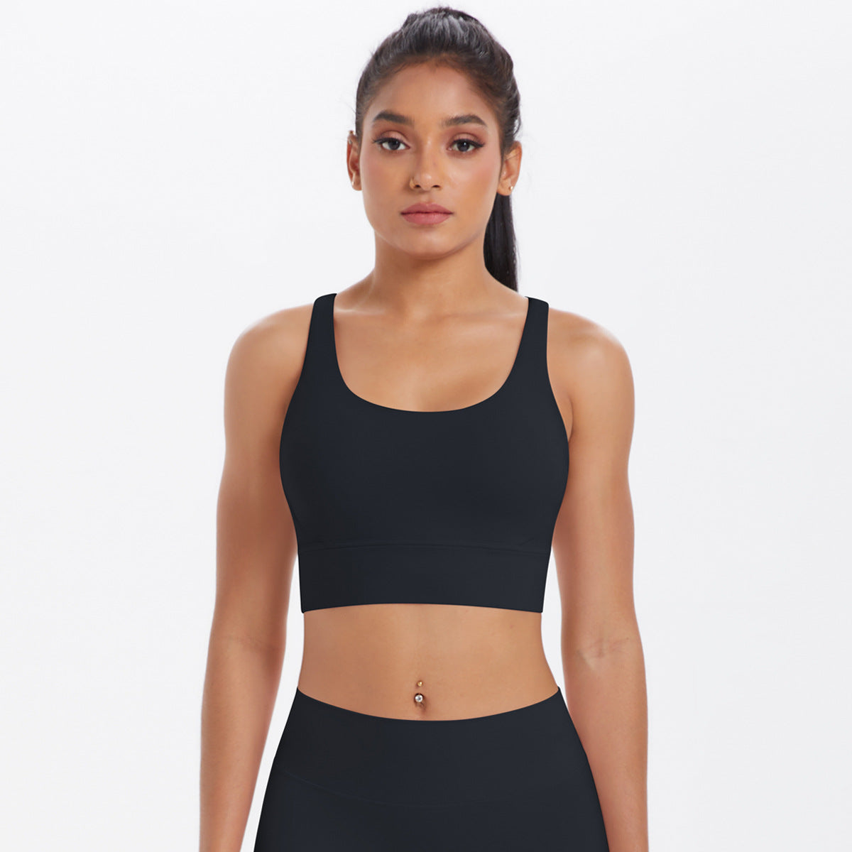 New Nude-Feel Yoga Tank Top Womens Cross-Back Sports Bra