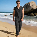 Men's Thin Sleeveless Shirt Casual Sports Suit