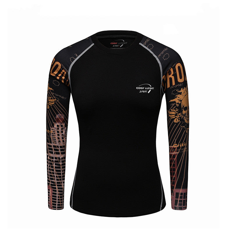 Women's Sports Long Sleeve Printed Tight Yoga Clothing