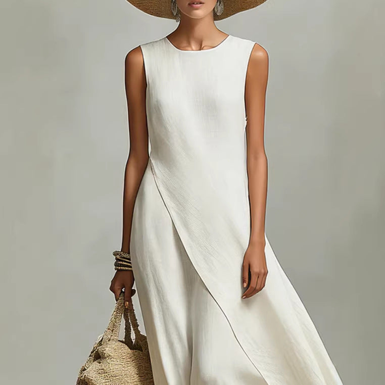 Asymmetrical Hem Modern Womens Style Dress