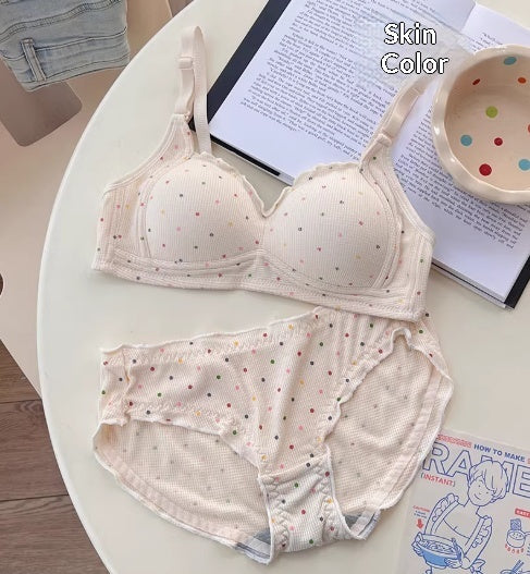 Womens Casual Seamless Anti-Sag Bra And Panty Set