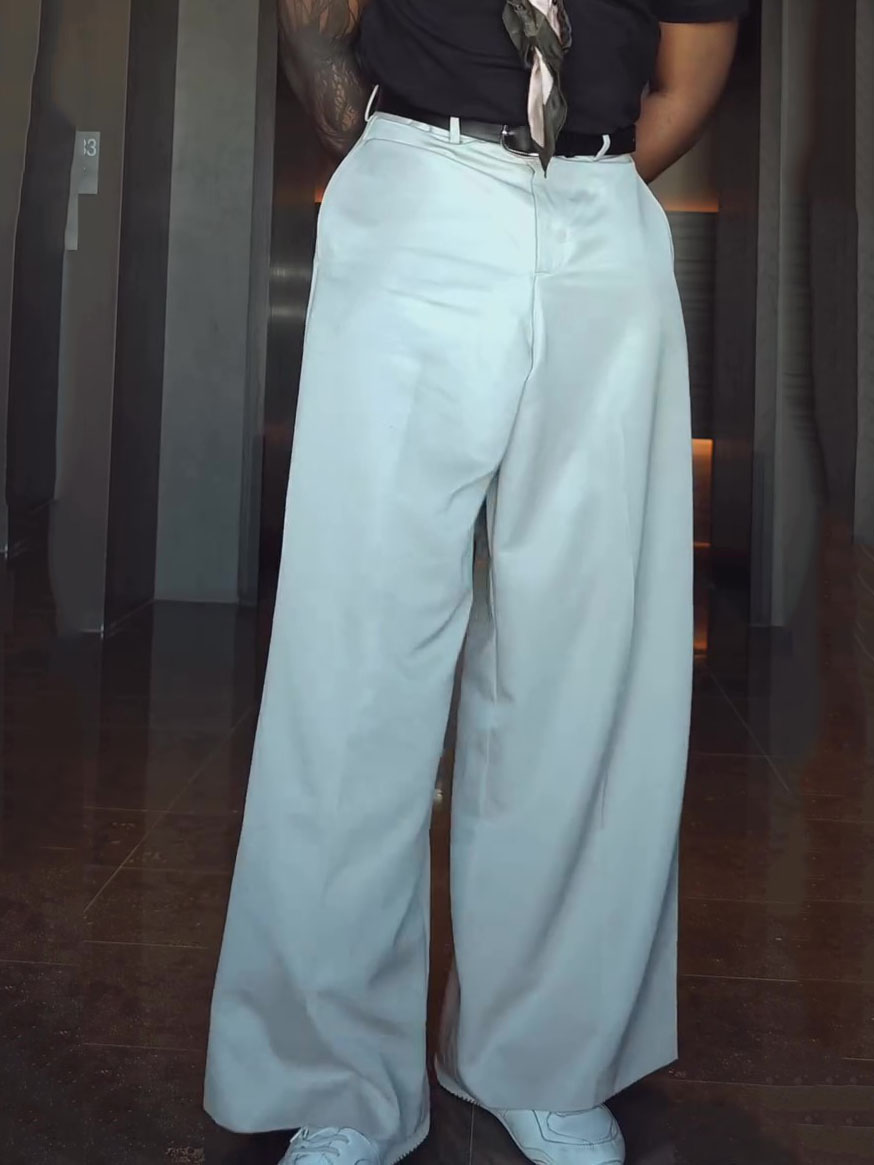 High Waisted Drapey Wide Leg Suit Pants