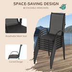 8 Pieces Patio Furniture Set with 9Ft Patio Umbrella, Outdoor Dining Table and Chairs, Black