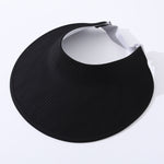 Simple Open-top Wave-pattern Indentation Adjustable Wide-brim Sun Hat For Summer Outdoor Activities, Breathable Open-top Hat