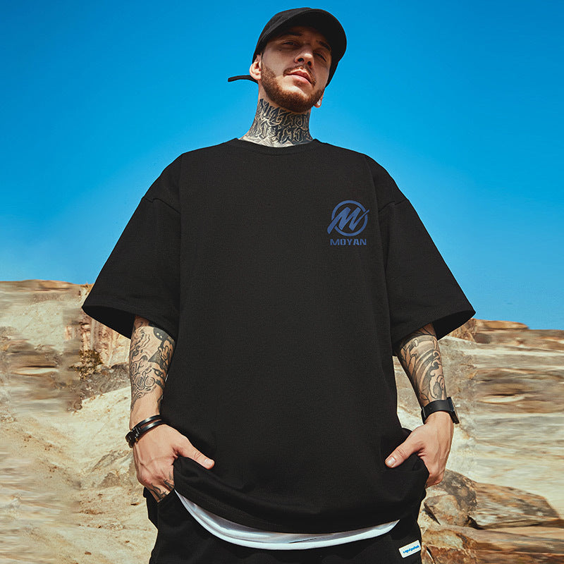 Men's American-style Trendy Loose Plus-size Pure Cotton Short-sleeve Shirt
