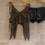 Women's New Sequin Embroidered Chiffon Top