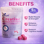 Creatine Monohydrate Gummies, 5 Grams Per Serving, Sugar-free Creatine Gummies, Suitable For Workouts, Strength, Cognitive Health, And Muscle Support, Gluten-free, Berry-enhanced, 36 Gummies.
