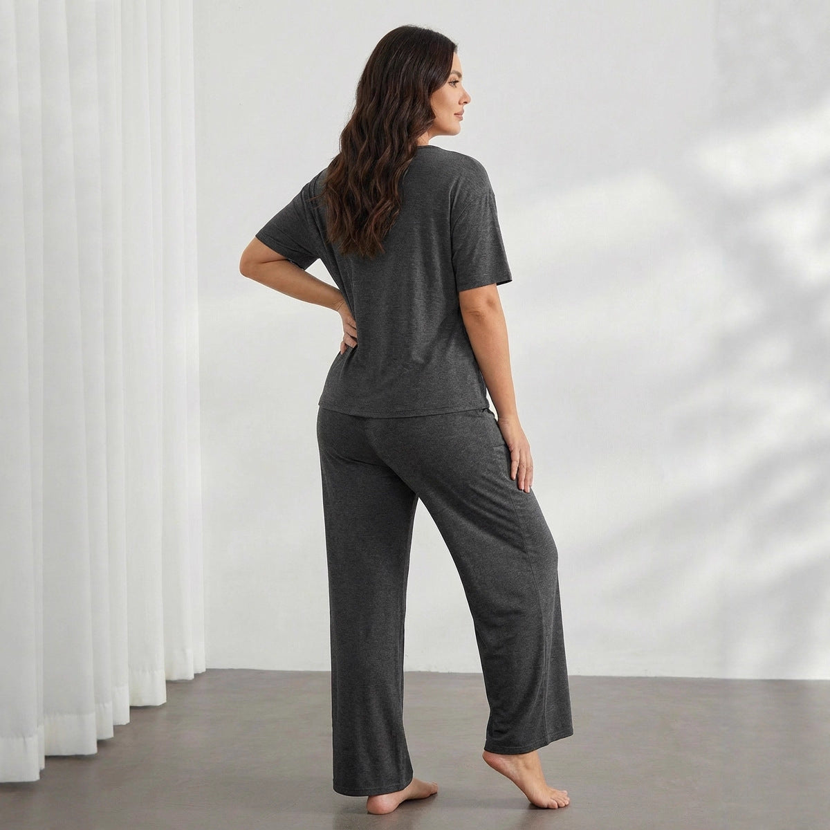 Best-selling Casual Long-sleeve Top And High-waisted Pants Set