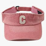Cross-border Simple Washed Embroidery Three-dimensional Letter  C  Round-top Hat For Outdoor Use, Adjustable Sun Protection Hat, Suitable For Outdoor Golf