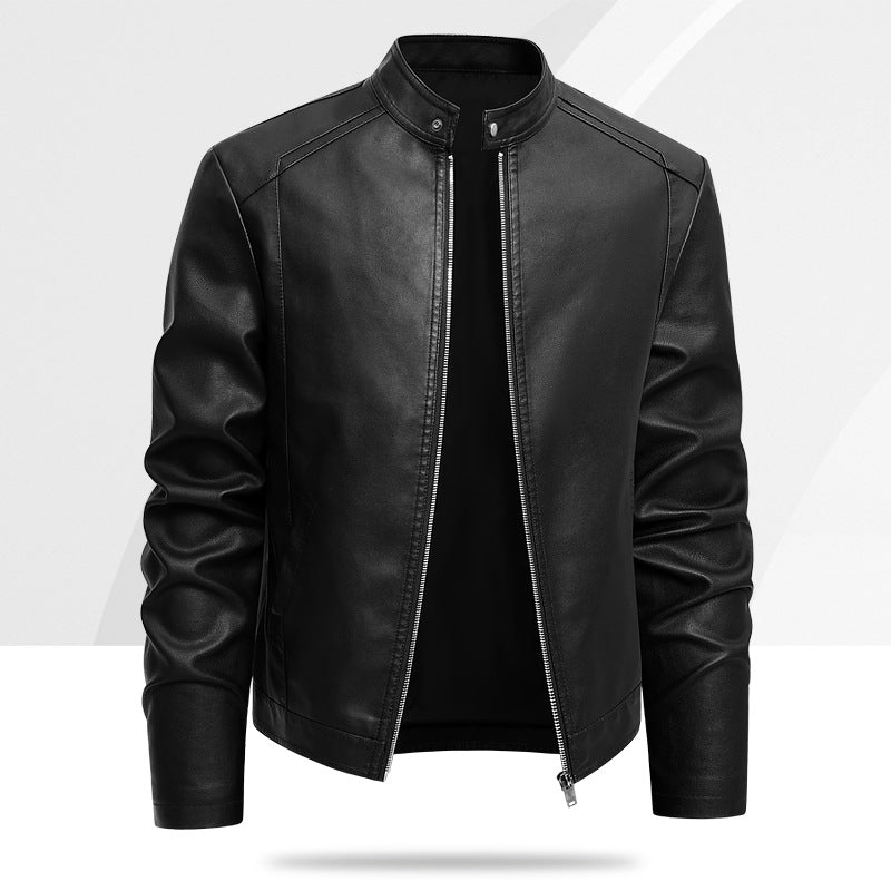 Men's PU Leather Jacket For Spring And Autumn
