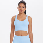 New Nude-Feel Yoga Tank Top Womens Cross-Back Sports Bra