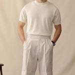 Men's British Breathable Mid-Waist Bubble Fabric Shorts