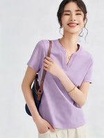 Trendy Best-selling Solid-color Womens T-shirt Top