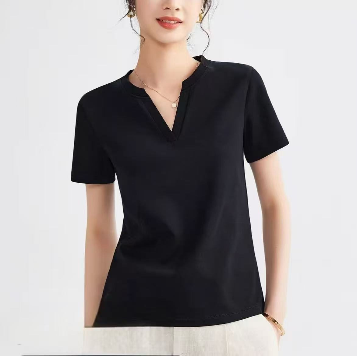 Trendy Best-selling Solid-color Womens T-shirt Top