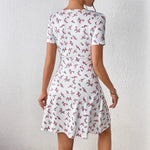 Elegant White Polka-Dot Dress For Women