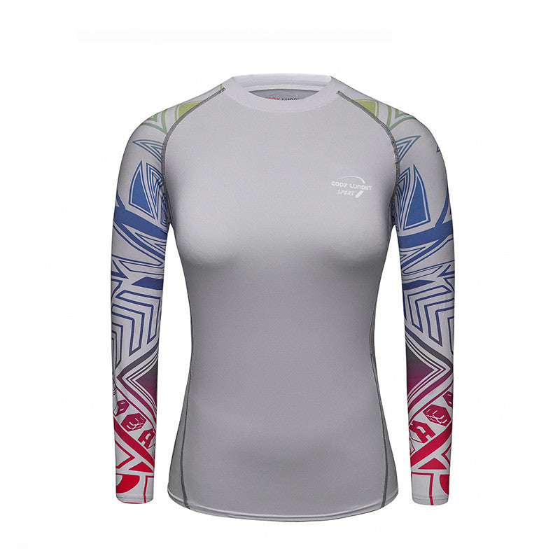 Women's Sports Long Sleeve Printed Tight Yoga Clothing
